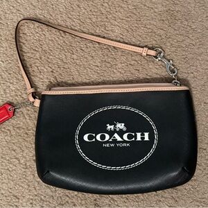 Coach Black and Tan Clutch Wristlet